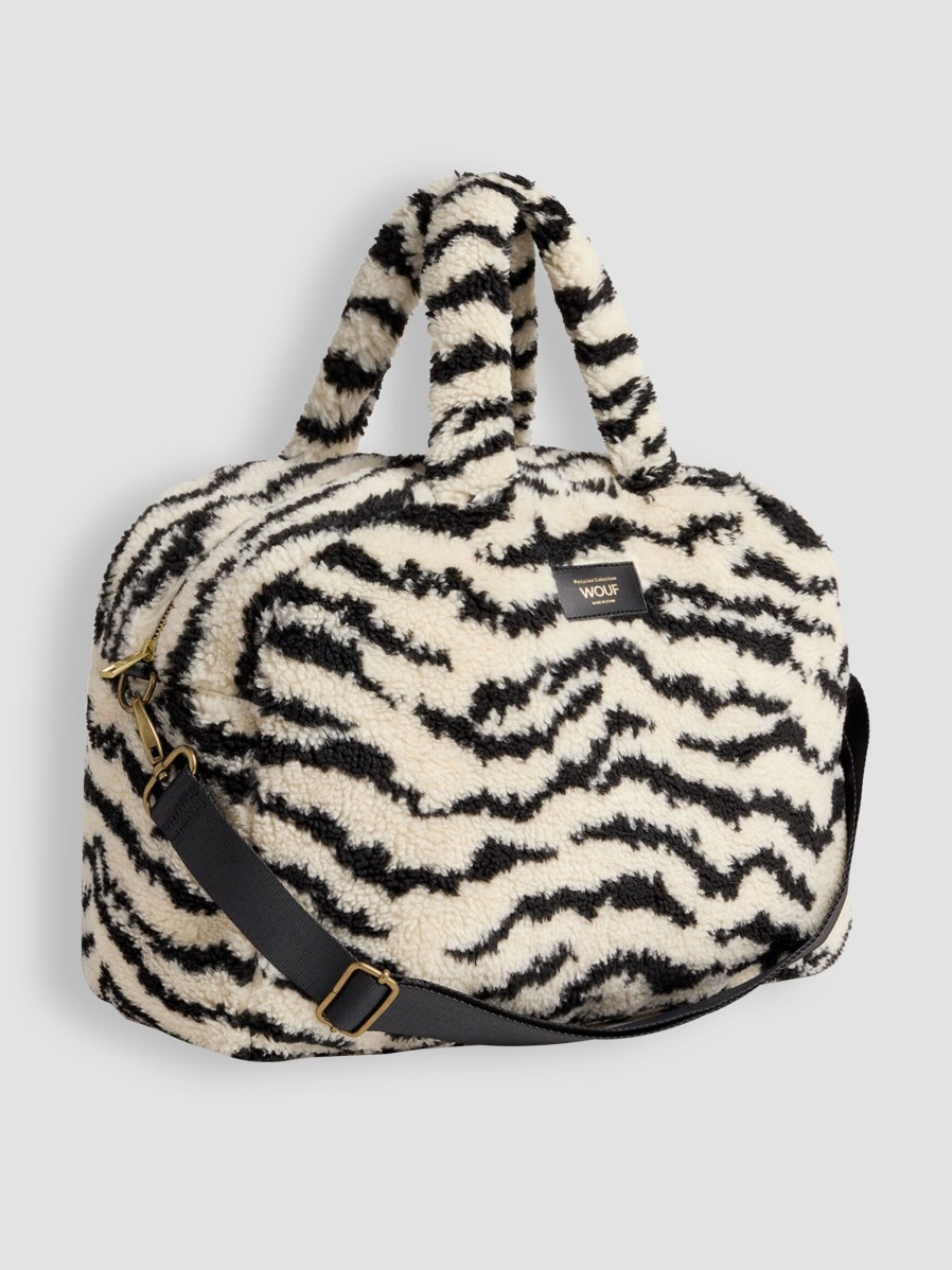 Women Wouf Bags | Arctic, Teddy Shopper With Pattern Off White