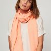 Women Knit-ted Scarves | Ezra, Linen Scarf Coral