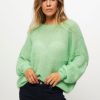 Women American Vintage Sweaters And Cardigans | Yanday, Wool Mix Oversized Super Soft Jumper Green