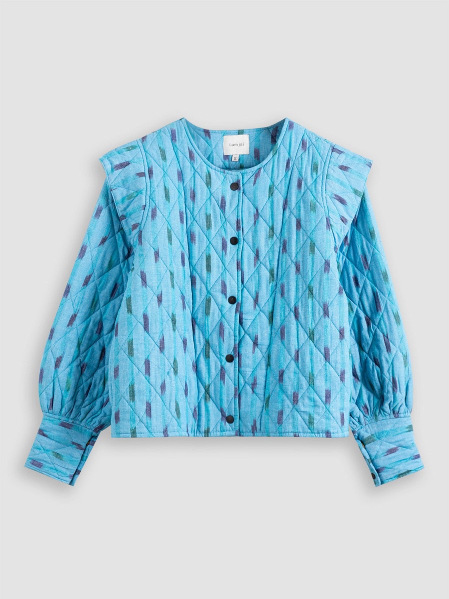 Women I am Jai Blazers And Jackets | Carma, Cotton Jacket With Pattern Blue