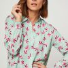 Women POM Amsterdam Tops And Blouses | Milly, Viscose Blouse With Print Light Green