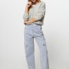 Women Munthe Pants And Jumpsuits | Lyrik, Organic Cotton Striped Cargo Trousers Blue