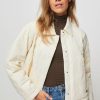 Women Tommy Hilfiger Outerwear | Padded Jacket Ecru