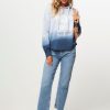 Women Five Paris Sweaters And Cardigans | Cotton/Modal Mix Hoodie With Print Light Blue