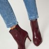 Women Brown Dot. Boots | Julia, Leather Ankle Boots Bordeauxred