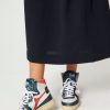 Women Diadora Sneakers | Mi Basket, Leather High Metallic Sneakers Orange