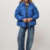 Women Ganni Outerwear | Woven Padded Coat Cobalt