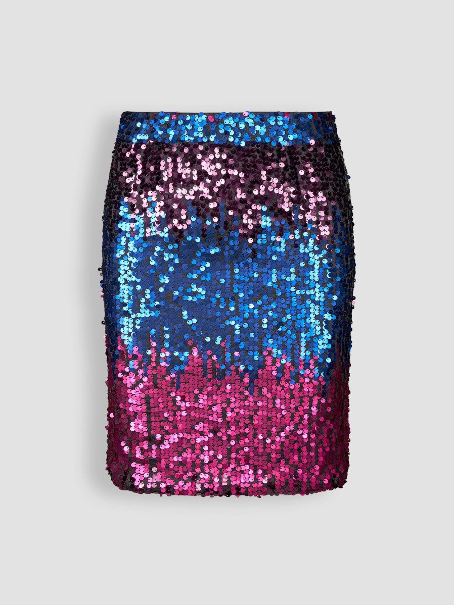 Women Lollys Laundry Skirts | Anna, Woven Sequins Skirt Black