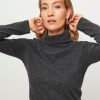 Women Majestic Filatures Sweaters And Cardigans | Cotton/Cashmere Mix Turtleneck Anthracite