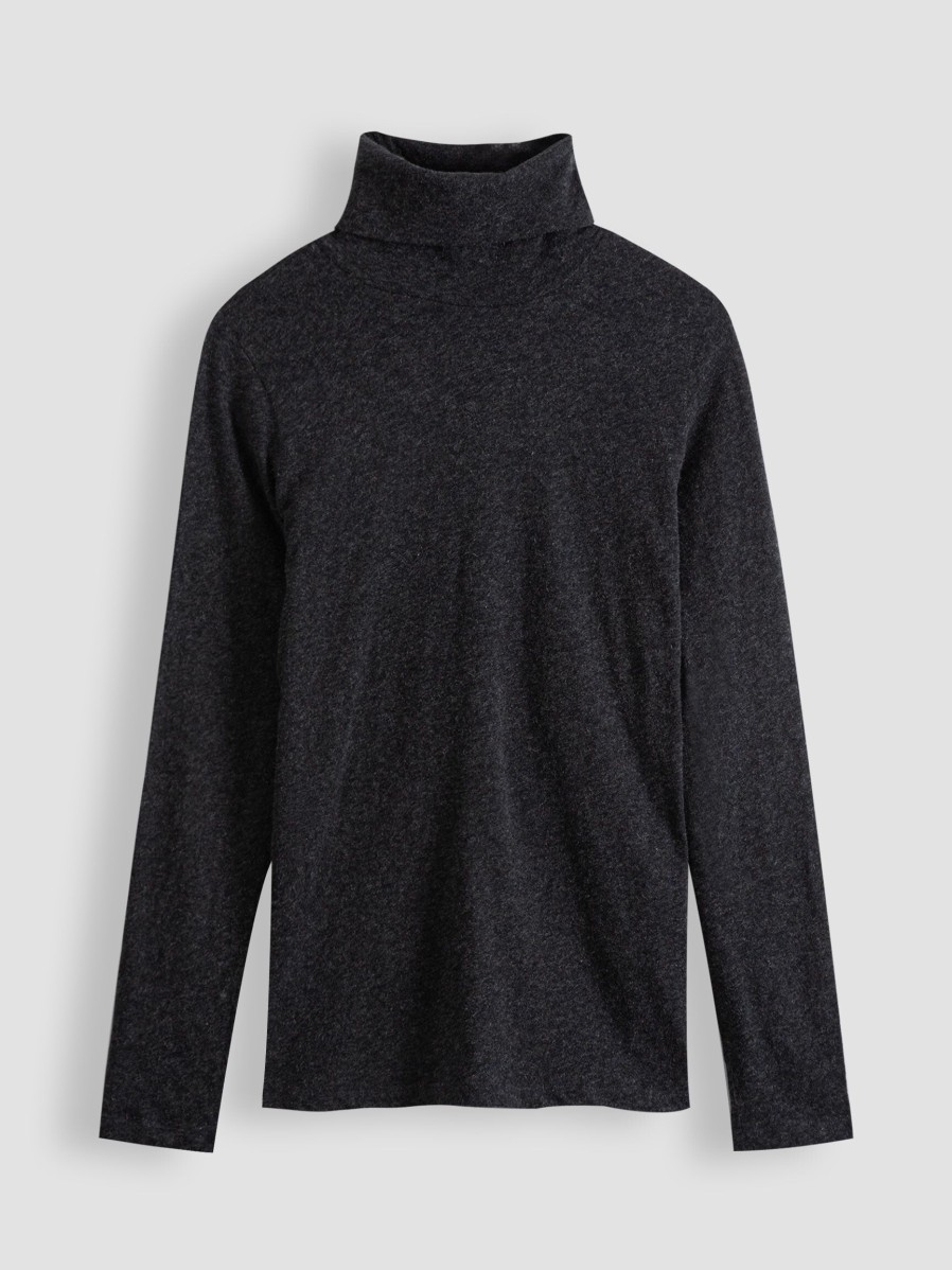 Women Majestic Filatures Sweaters And Cardigans | Cotton/Cashmere Mix Turtleneck Anthracite