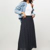 Women La Fee Maraboutee Skirts | Eleane, Viscose Mix A-Line Skirt With Pattern Dark Blue