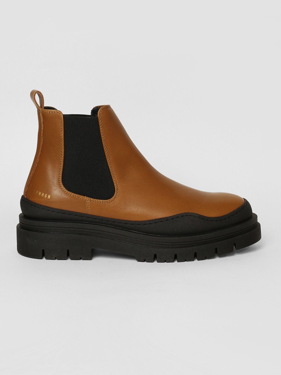 Women Copenhagen Boots | Cph735, Leather Chelsea Ankle Boots Caramel