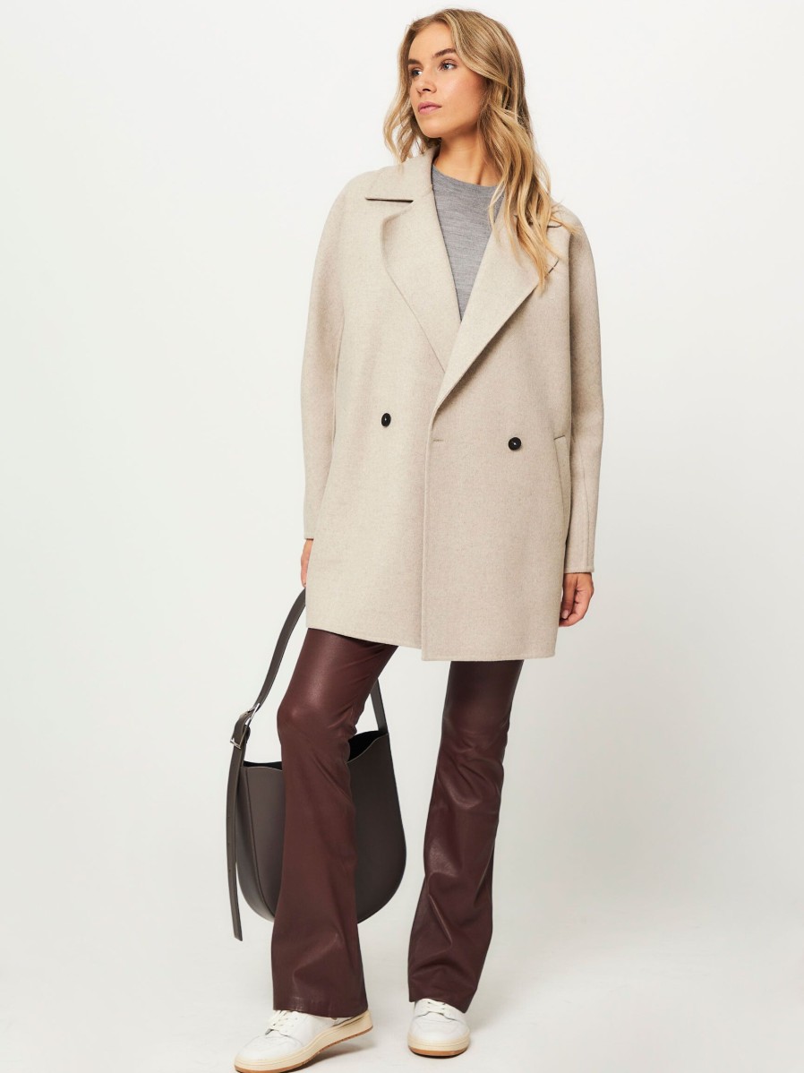 Women Closed Outerwear | Wool Melange Coat Grey