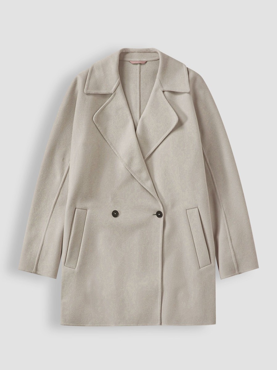 Women Closed Outerwear | Wool Melange Coat Grey