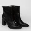 Women Silver Grace Boots | Olivia, Leather Low Boots Black