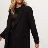 Women Co'Couture Outerwear | Abeja, Wool Mix Coat Black