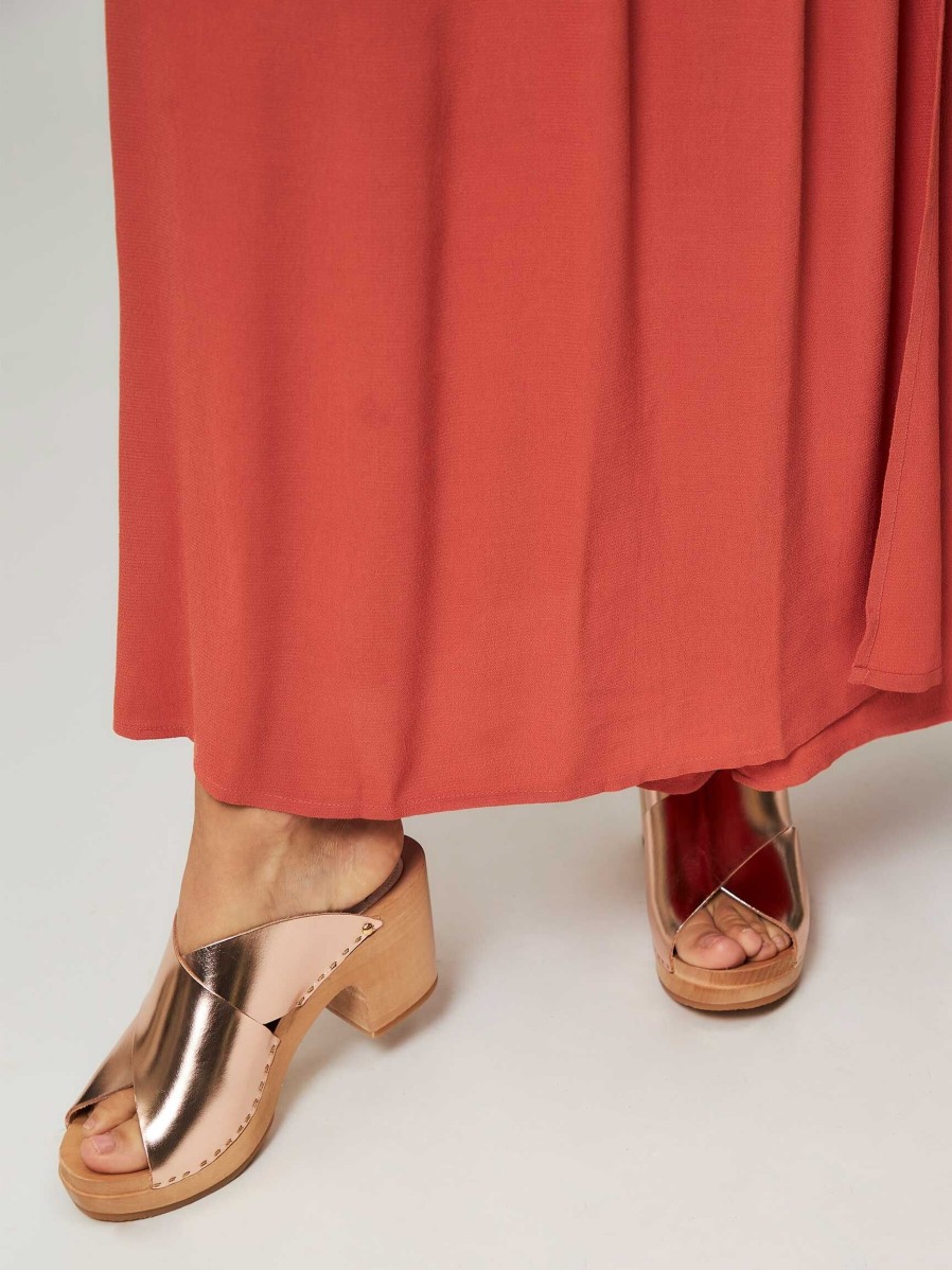 Women Sabot YouYou Sandals | Yzis, Leather Metallic Mules Pink