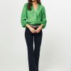 Women Freebird Tops And Blouses | Tula, Rayon Mix Blouse With Pattern Green