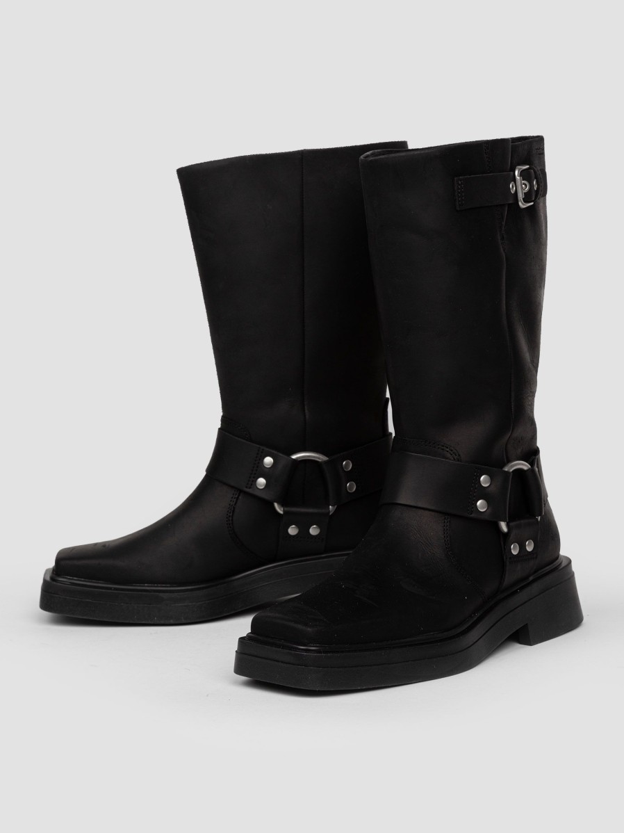 Women Vagabond Shoemakers Boots | Eyra, Leather High Biker Boots Black