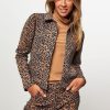 Women Studio Anneloes Outerwear | Ange, Denim Jacket With Print Brown