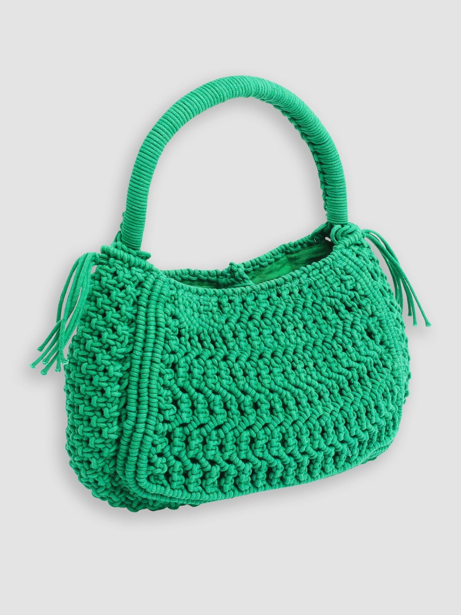 Women Hvisk Bags | Olympic, Organic Cotton Crochet Handbag Green