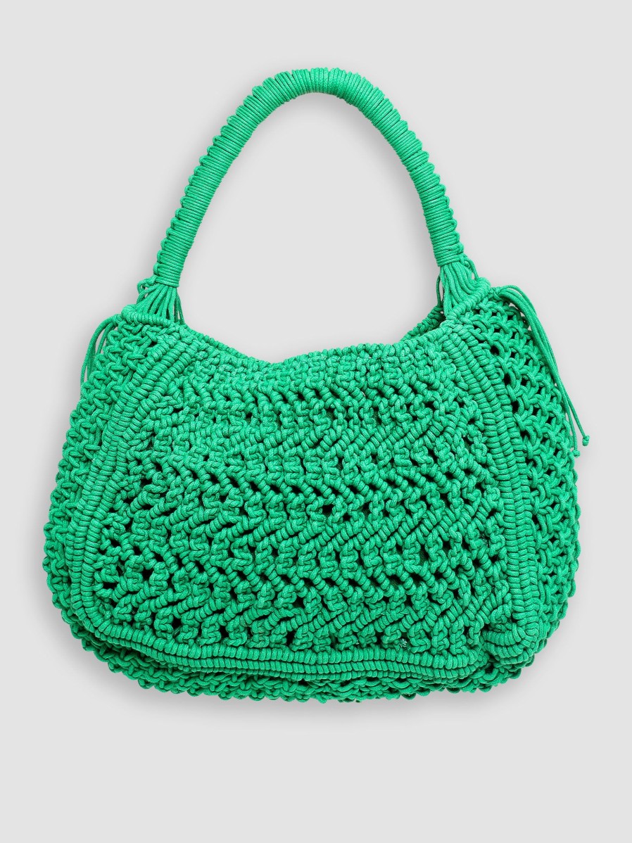 Women Hvisk Bags | Olympic, Organic Cotton Crochet Handbag Green