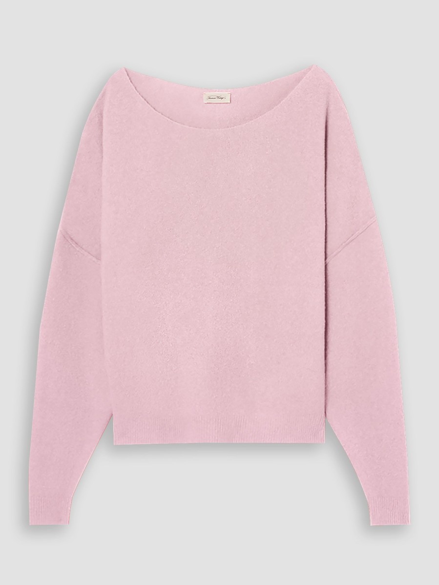 Women American Vintage Sweaters And Cardigans | Damsville, Wool Mix Melee Jumper Light Pink