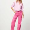 Women Lois Jeans | Palazzo, High Waist Wide Leg Stretch Jeans Pink