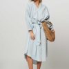 Women Sea Me Happy Dresses And Tunics | Balloon, Cotton Maxi Button Down Dress Light Blue