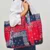 Women Overlord Bags | Cotton Patchwork Shopper With Print Red