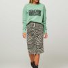 Women Mads Norgaard Skirts | Simma, Woven Pleated Pencil Skirt With Print Black