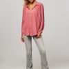 Women Xirena Tops And Blouses | Jo, Cotton/Rayon Mix Blouse With Smock Detail Rose