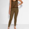 Women Drykorn Pants And Jumpsuits | Winch, Cotton Stretch Trousers With Coating Brown