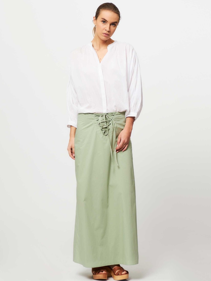 Women Sea Me Happy Skirts | Beatrice, Cotton Poplin Skirt Greygreen