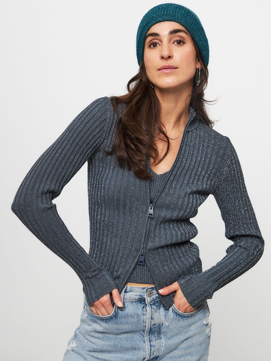 Women Samsoe Samsoe Hats And Beanies | Nor, Alpaca Mix Melange Beanie Petrol