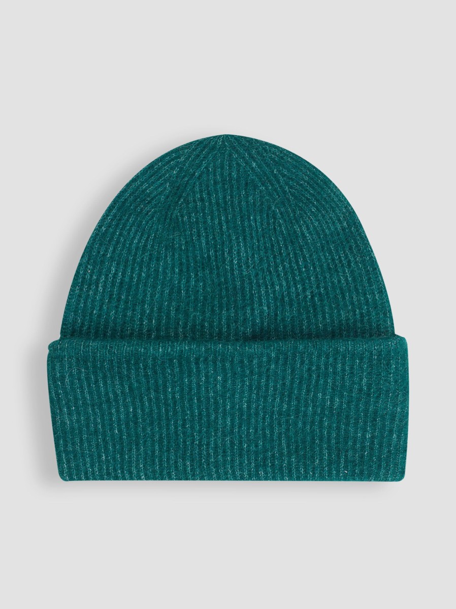 Women Samsoe Samsoe Hats And Beanies | Nor, Alpaca Mix Melange Beanie Petrol