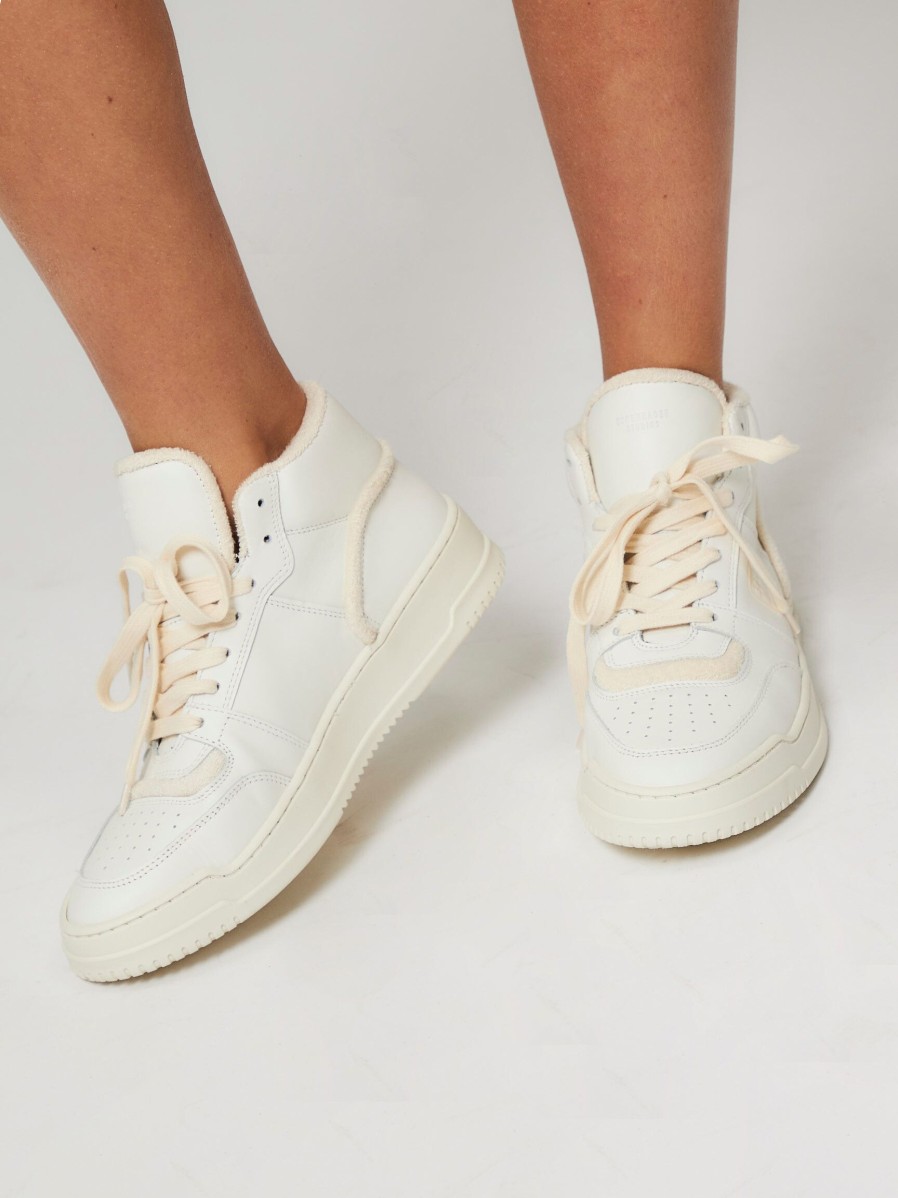 Women Copenhagen Sneakers | Cph196, Leather High Sneakers Cream