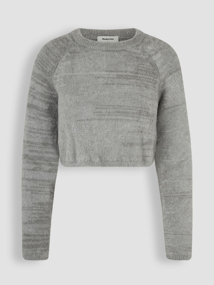 Women Modstrom Sweaters And Cardigans | Griselda, Knitted Super Soft Cropped Jumper Grey