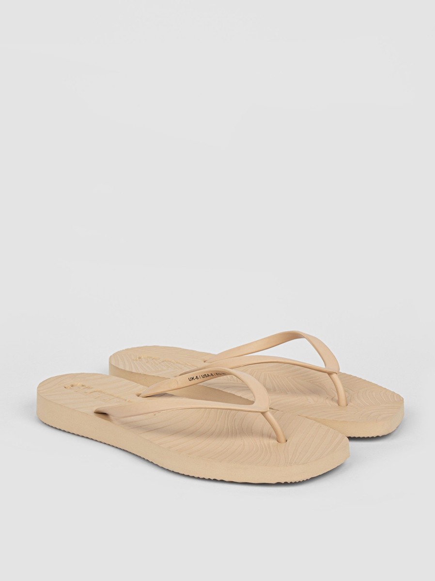 Women Sleepers Flip Flops | Tapered, Rubber Slippers Beige