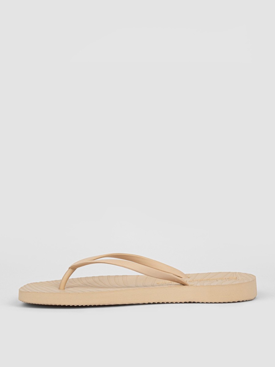 Women Sleepers Flip Flops | Tapered, Rubber Slippers Beige