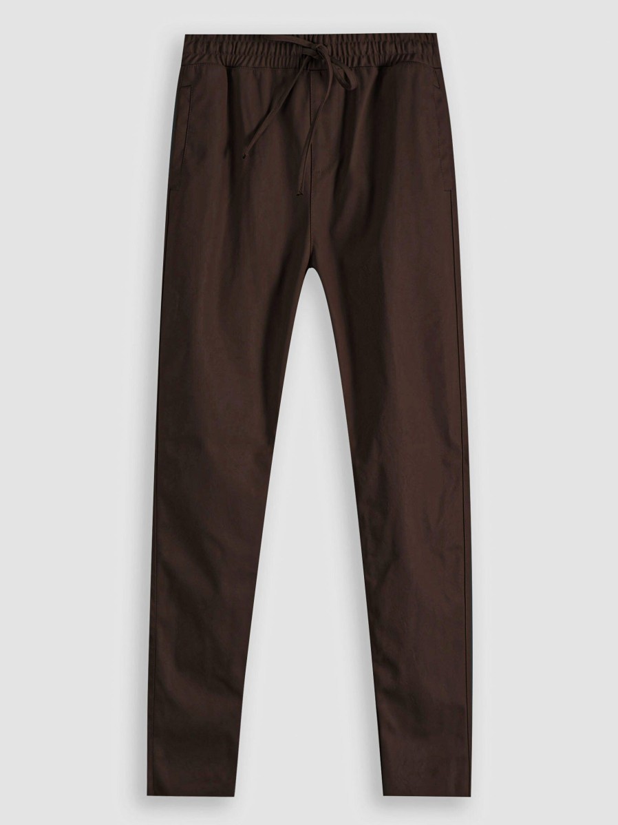 Women Knit-ted Pants And Jumpsuits | Colette, Leatherlook Relaxed Fi Trousers Dark Brown