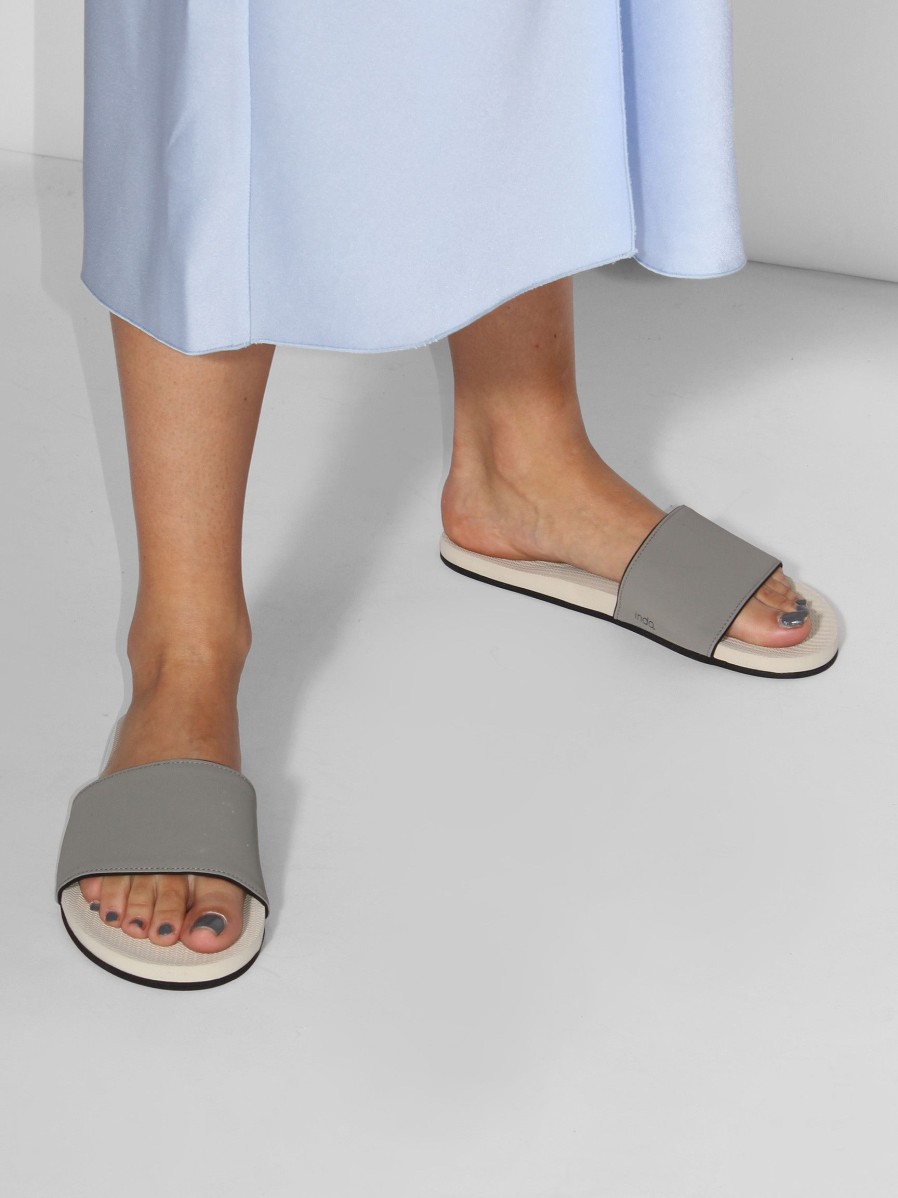 Women Indosole Flip Flops | Recycled Rubber Flip Flops Grey