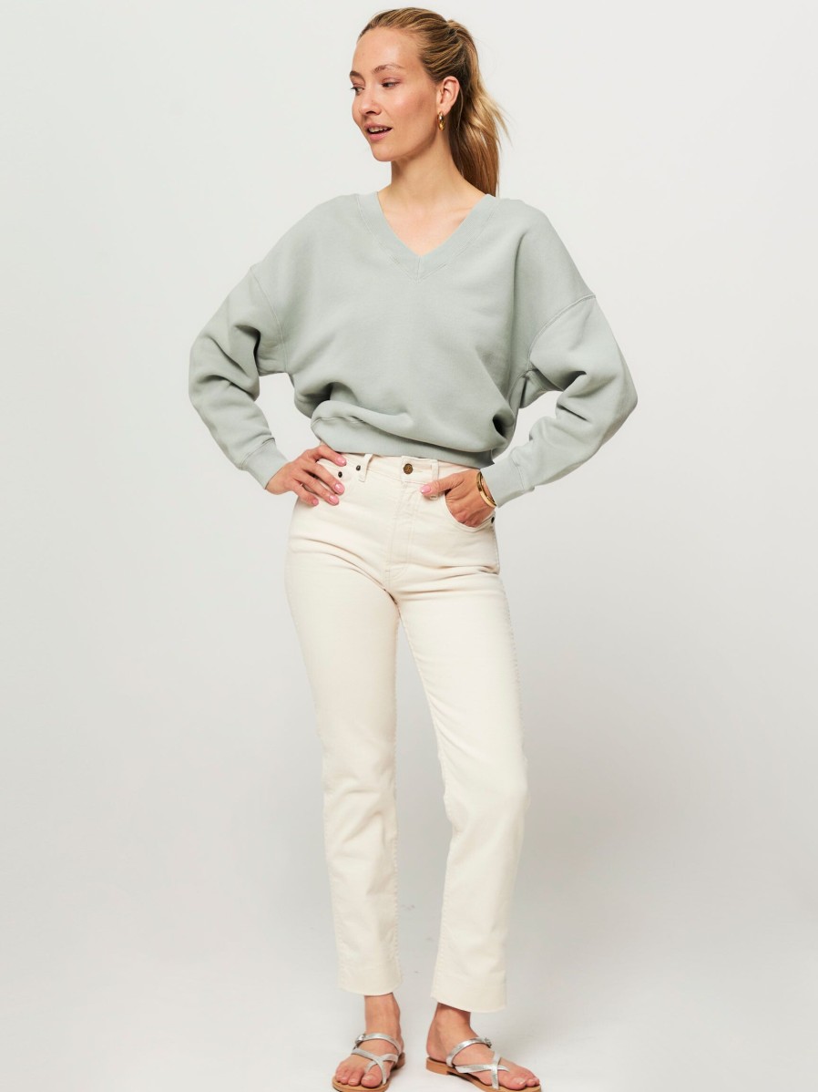 Women Bellerose Sweaters And Cardigans | Fellow, Cotton Mix Garment Dyed Sweater Greygreen