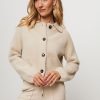 Women Yaya Sweaters And Cardigans | Fake Fur Cardigan Beige