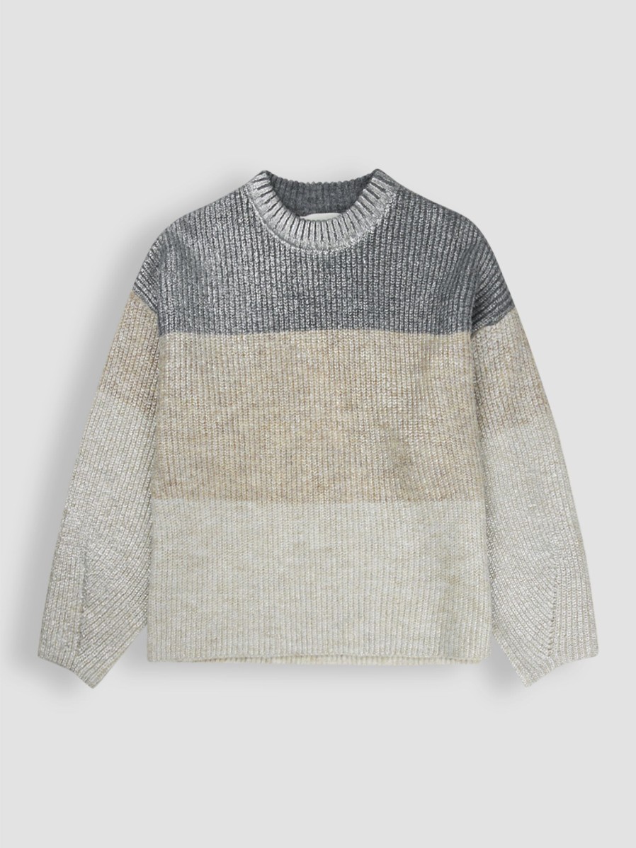 Women Munthe Sweaters And Cardigans | Edwan, Cotton Mix Coated Jumper Silver Colour