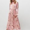 Women forte_forte Dresses And Tunics | Silk Dress With Print Dusty Pink