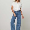 Women Denham Jeans | Keira, High Waist Wide Leg Stretch Jeans Blue