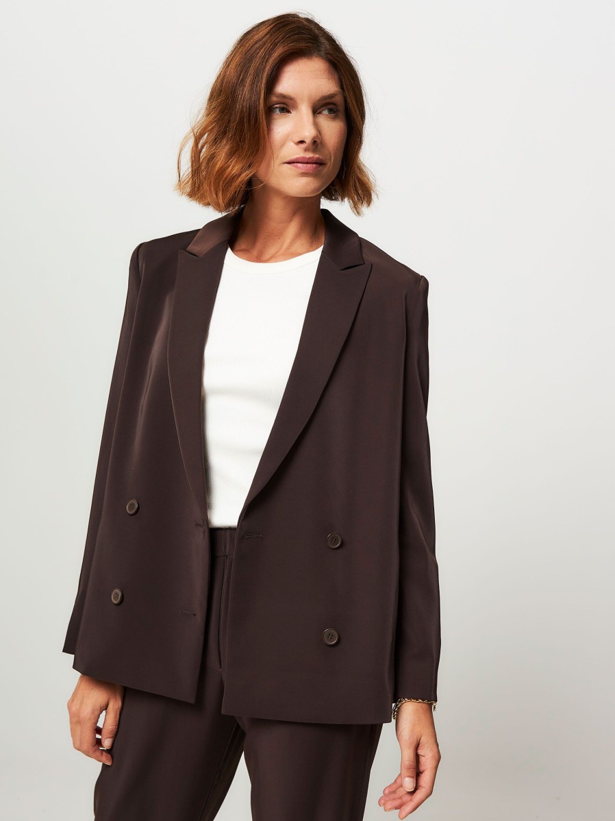 Women Samsoe Samsoe Blazers And Jackets | Hoys, Woven Blazer Dark Brown