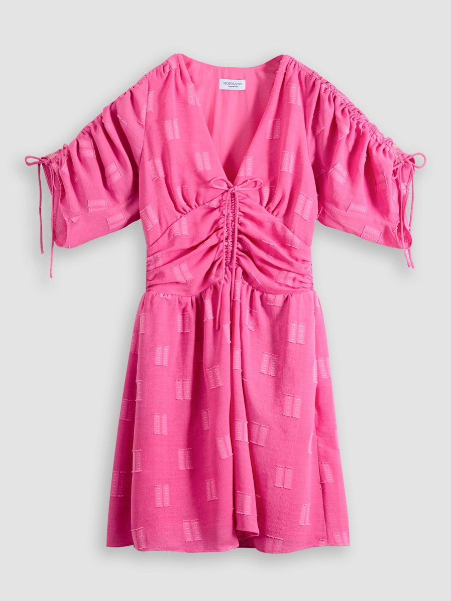 Women Hofmann Copenhagen Dresses And Tunics | Emmeline, Woven Dress With Pattern Pink