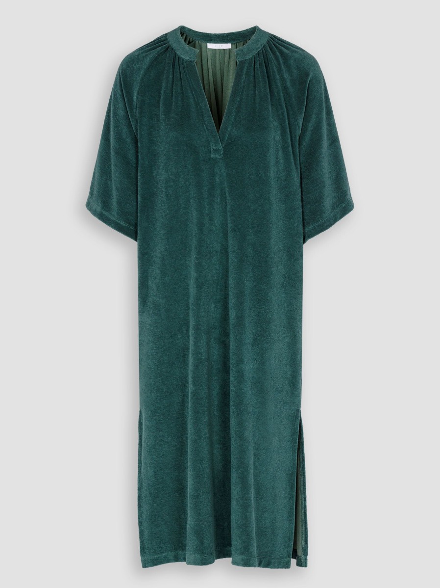 Women By Bar Dresses And Tunics | Louisa, Cotton Mix Terry Dress Dark Green